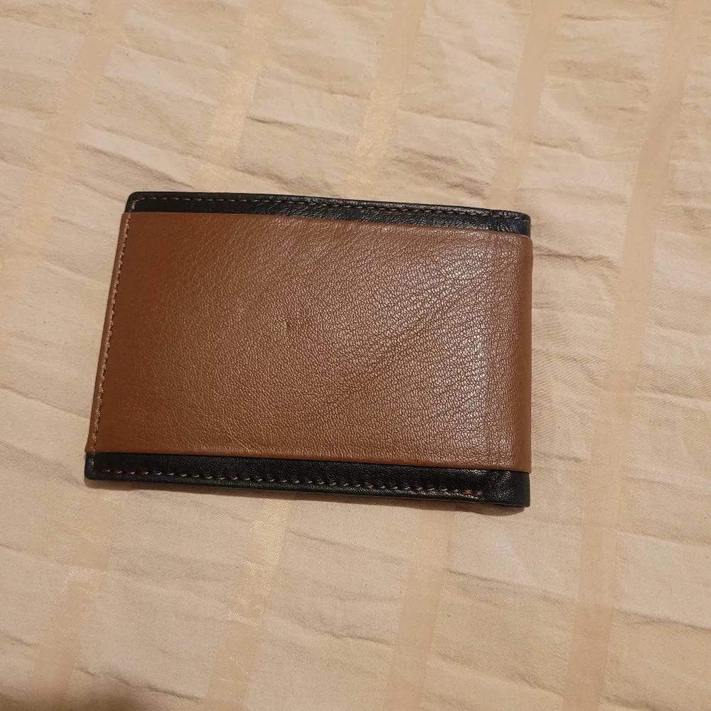 Jack Abrahams Men Brown Genuine Goat Leather Wallet